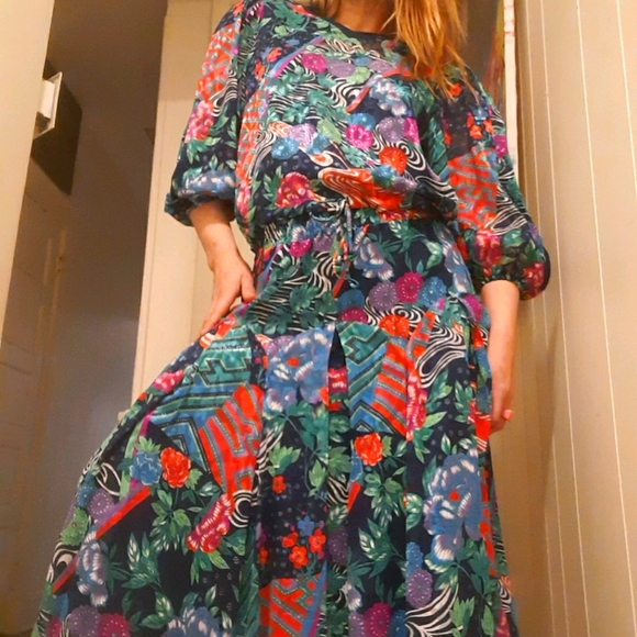 1980's psychedelic designer Diane Freis skirt set - Picture 6 of 15